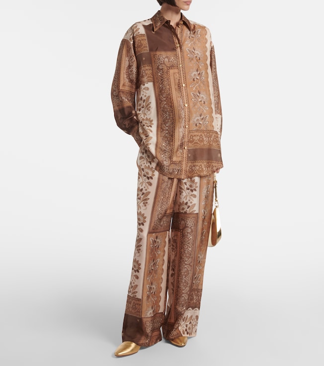 Zimmermann Lucky printed silk straight pants
