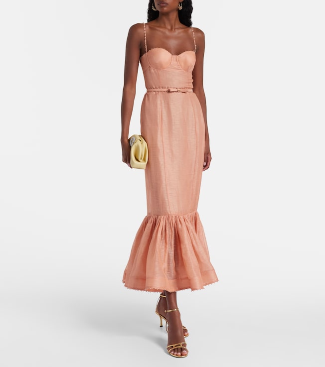 Zimmermann Hypnotic embellished linen and silk gown