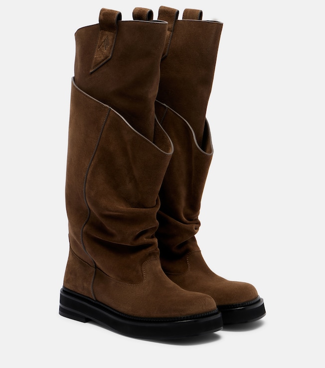 THE ATTICO Passeggiata suede combat boots