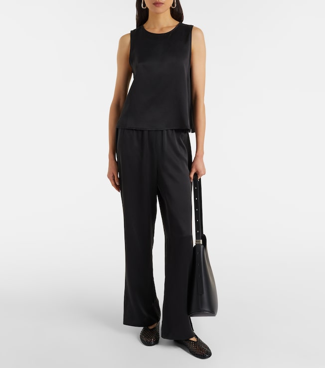 Asceno Loreto silk charmeuse wide-leg pants