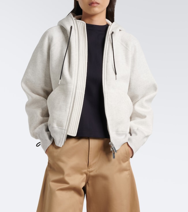 Sacai - Pleated tech-jersey blouson jacket | Plush