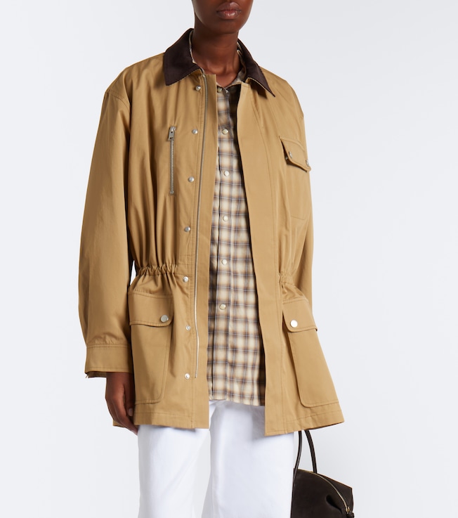 FRAME Frame Corduroy-trimmed cotton twill jacket