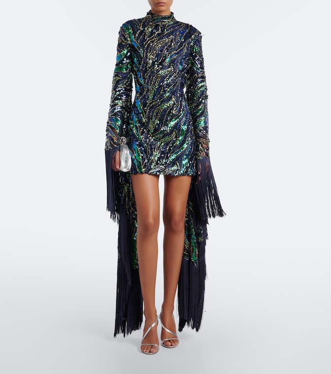 Taller Marmo Taller Marmo Disco Dragon sequined tulle minidress