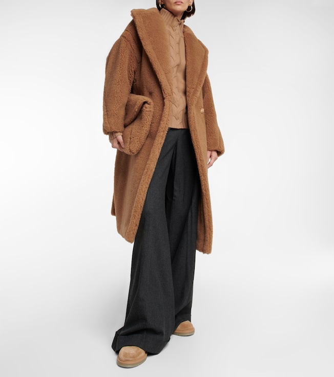 Max Mara Teddy Bear camel hair and silk coat