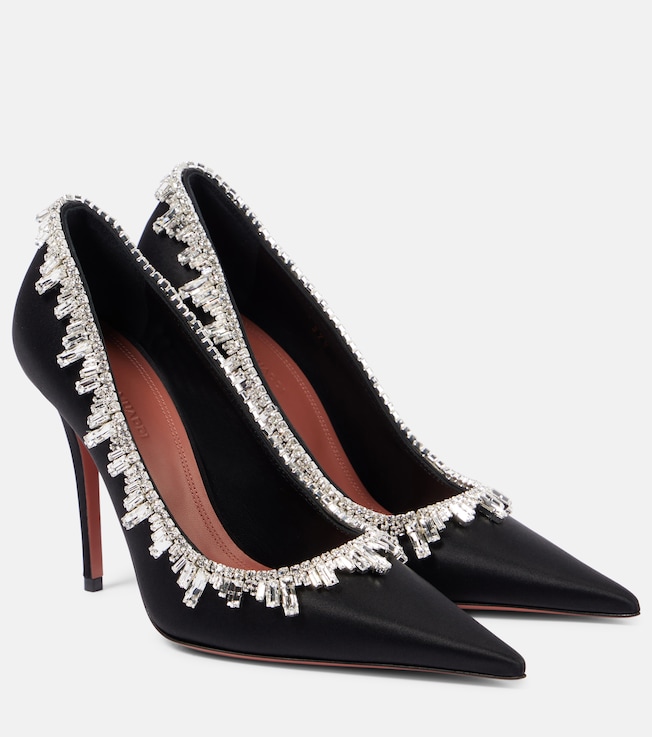 AMINA MUADDI Begumissima 105 embellished satin pumps
