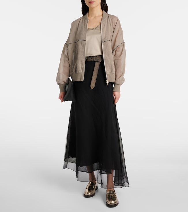 Brunello Cucinelli Cotton organza bomber jacket