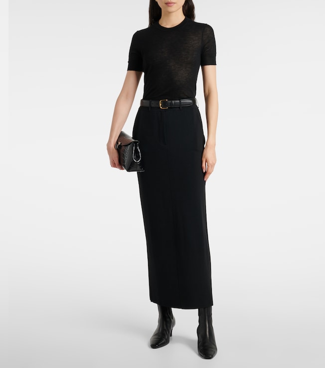 JOSEPH Knitted mid-rise maxi skirt