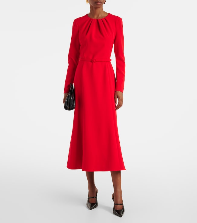 Carolina Herrera Belted crêpe midi dress