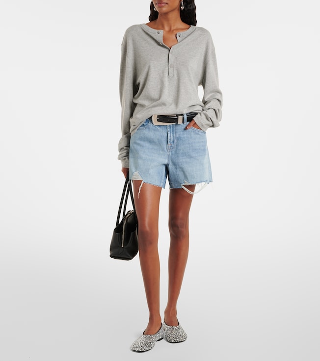 7 For All Mankind Monroe distressed denim shorts