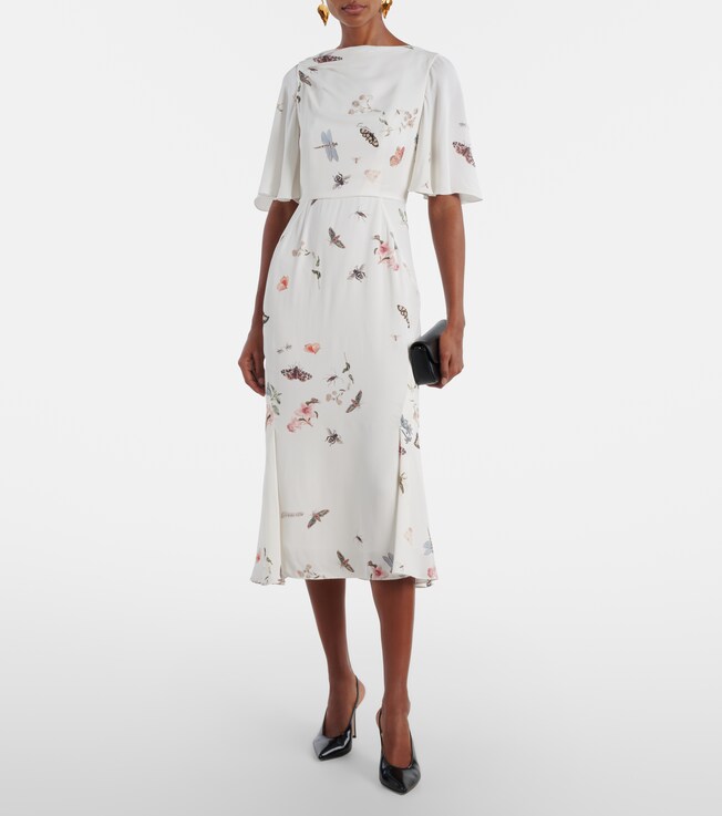 Erdem Printed crêpe midi dress