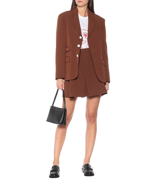 Plan C Box-pleated high-rise miniskirt