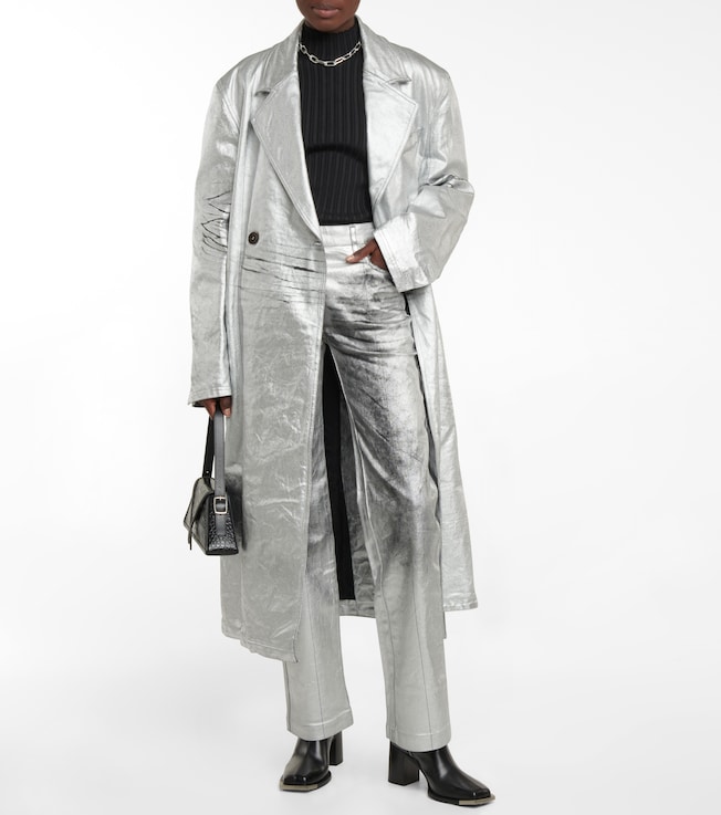 PETER DO Metallic mid-rise straight jeans