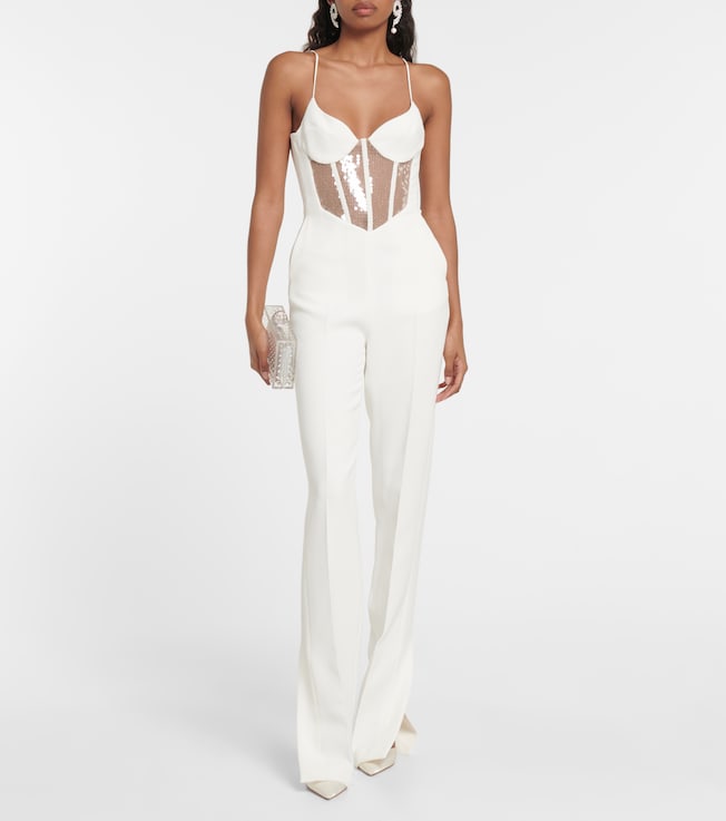 David Koma Sequined cutout cady jumpsuit