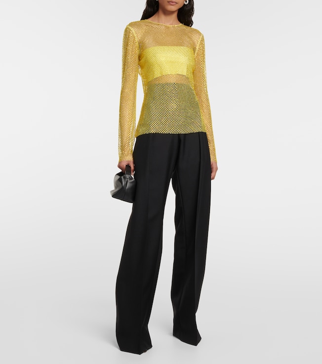 GIUSEPPE DI MORABITO Crystal-embellished mesh top