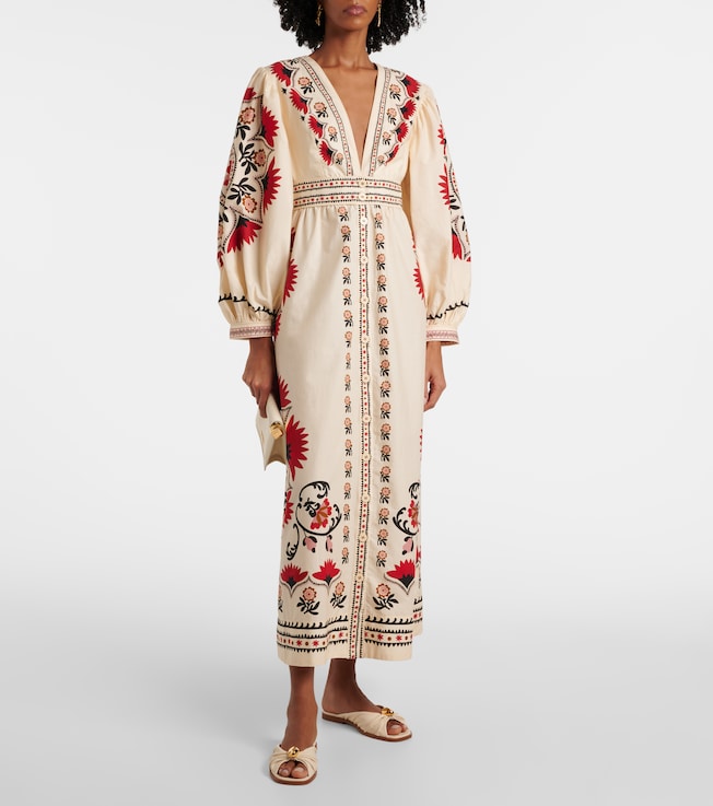 FARM Rio Cashew Mandala Cream printed maxi dress