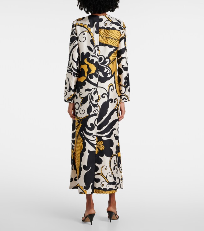 La DoubleJ La DoubleJ Swing printed silk twill midi dress