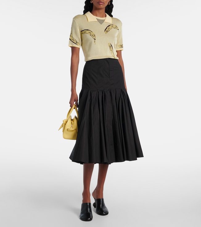 Jacquemus Agave flared cotton poplin midi skirt