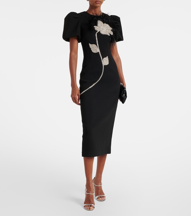 Rebecca Vallance Embellished crêpe cocktail dress