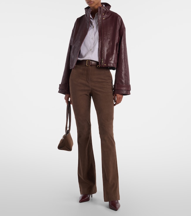 Veronica Beard Bateman cropped leather jacket