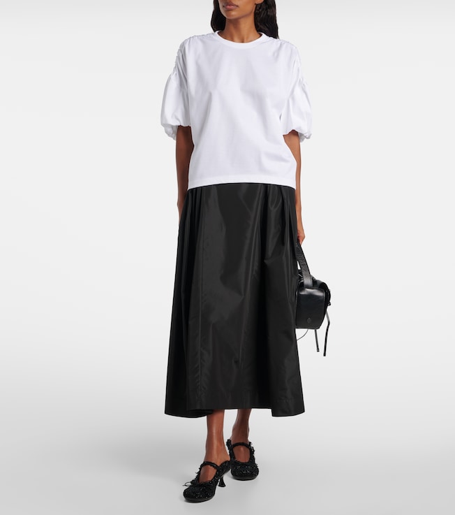 Noir Kei Ninomiya Gathered cotton jersey T-shirt