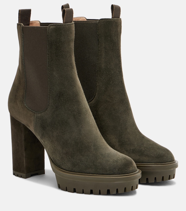 GIANVITO ROSSI Barry suede platform ankle boots