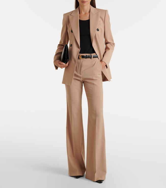 Sportmax Double-breasted virgin wool blazer