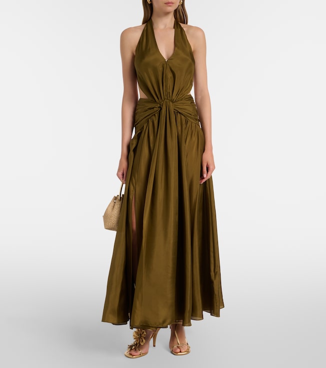 Zimmermann Indra cutout halterneck silk maxi dress