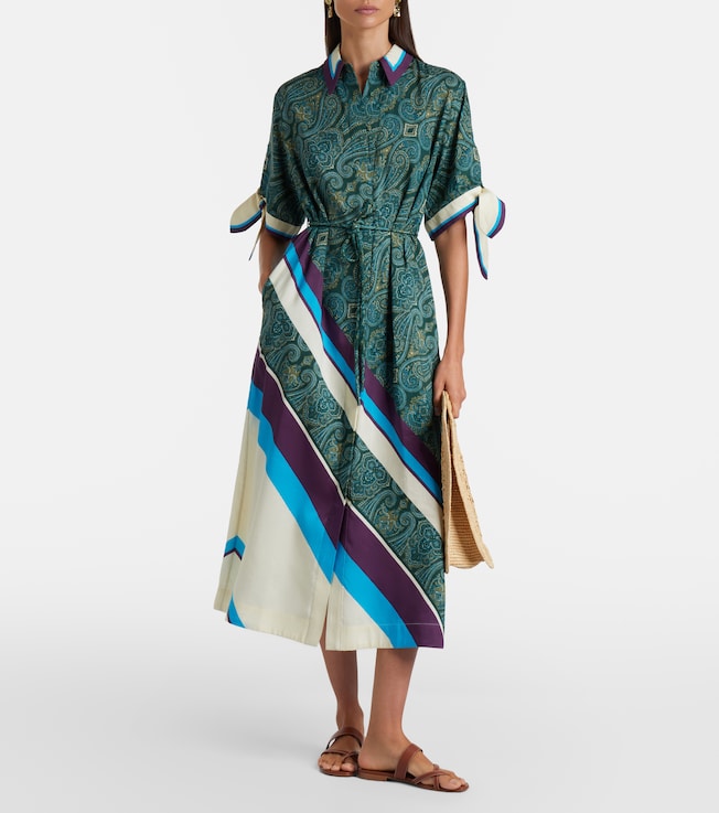 Alémais Joni printed linen-blend shirt dress
