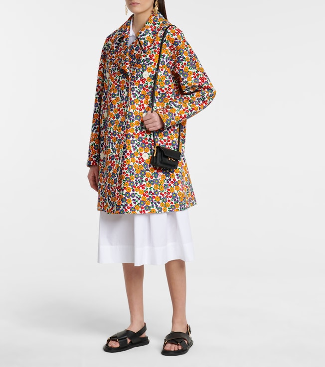 Marni Floral denim double-breasted coat