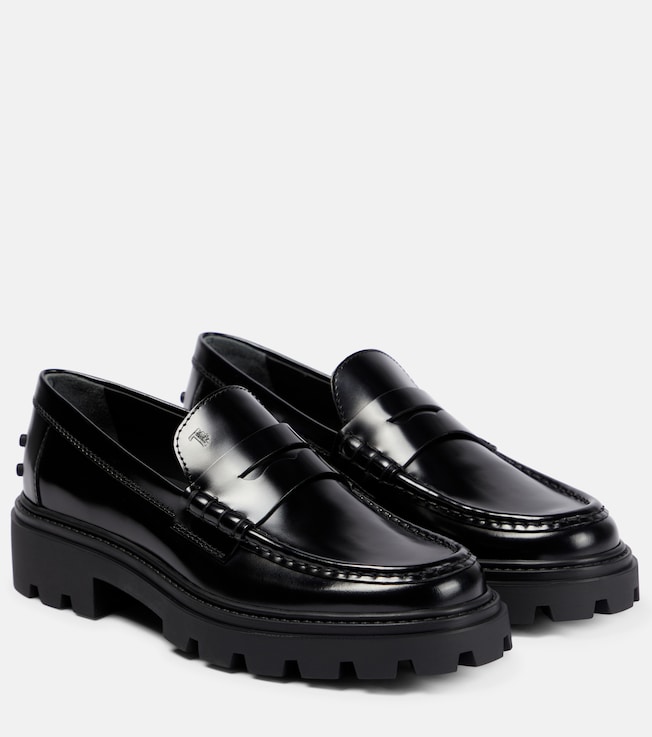 Tod's - Gomma Pesante embellished glossed-leather loafers | Plush