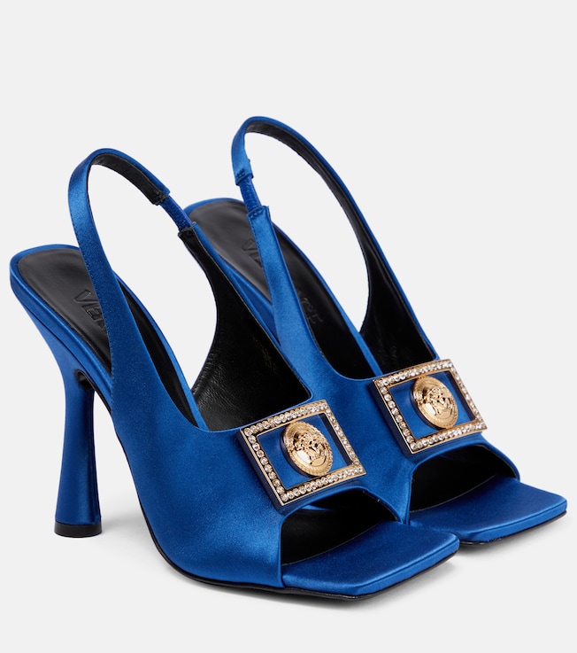 Versace Medusa satin slingback sandals
