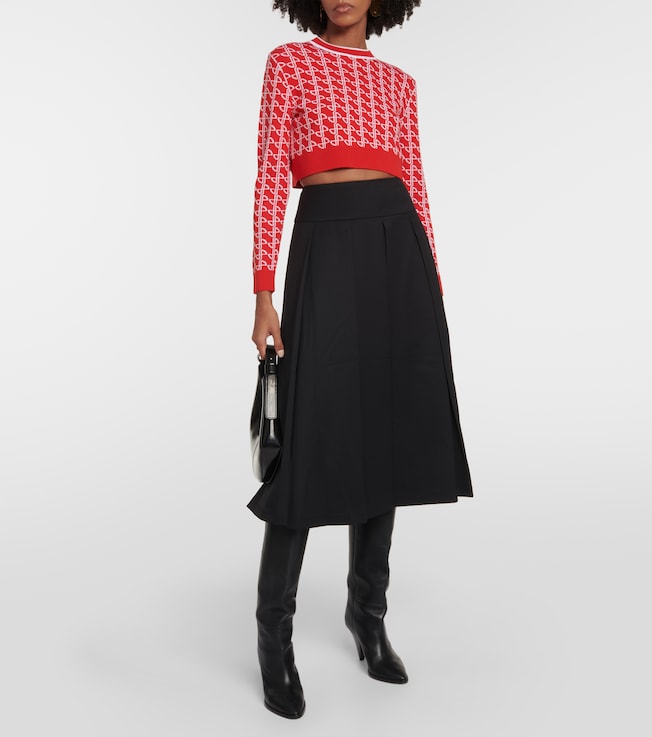 Patou Logo jacquard wool sweater
