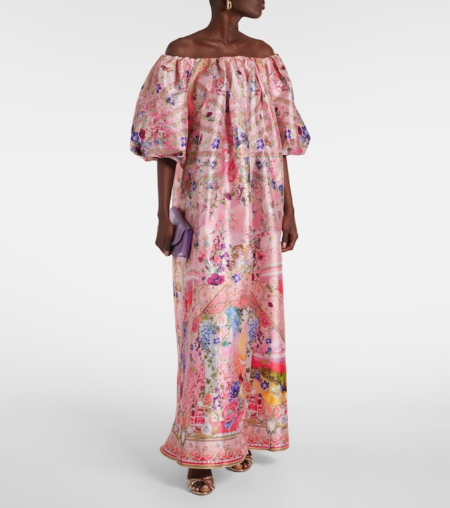 Camilla Crystal-embellished floral tafetta maxi dress
