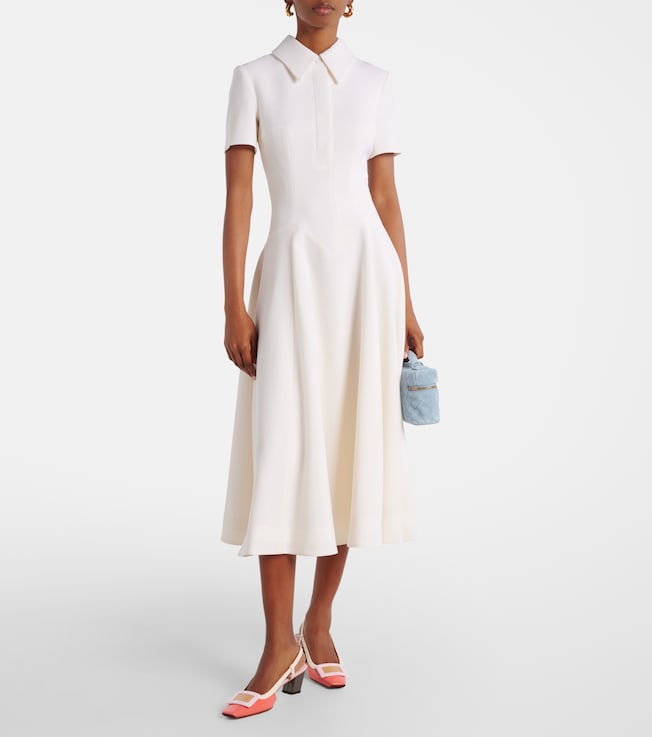 Emilia Wickstead Jody pleated wool midi dress