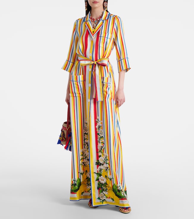Dolce&Gabbana Striped silk shirt dress