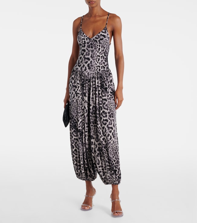 Norma Kamali Kenny leopard-print jumpsuit