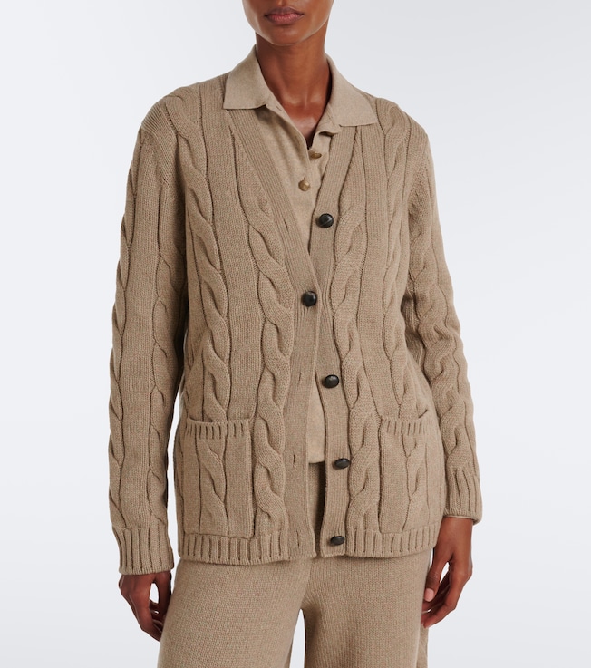 Loro Piana Napier cable-knit cashmere cardigan