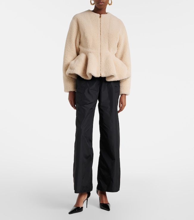 Alaïa Alaïa Peplum shearling jacket