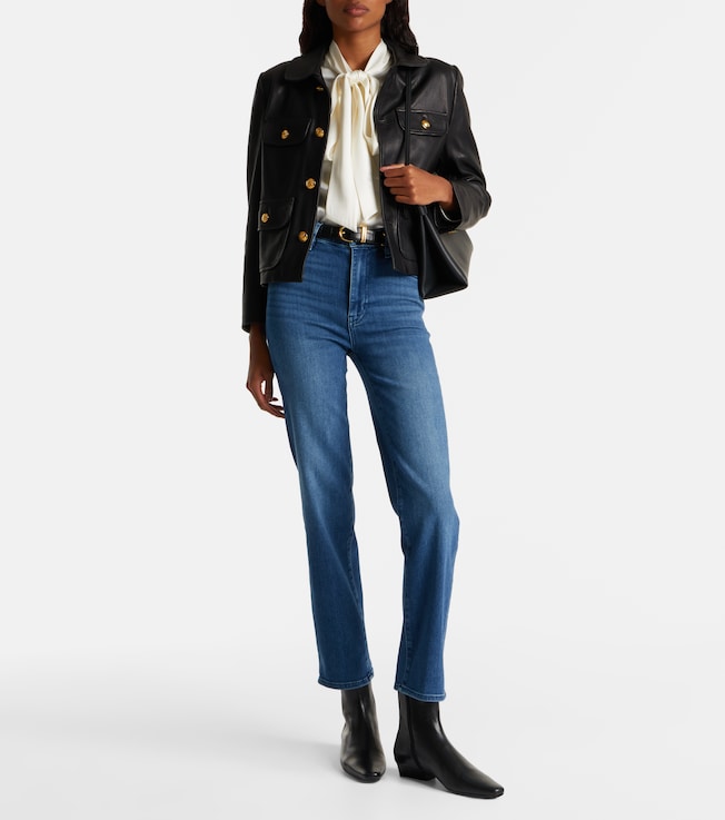 FRAME Le Sleek cropped high-rise straight jeans