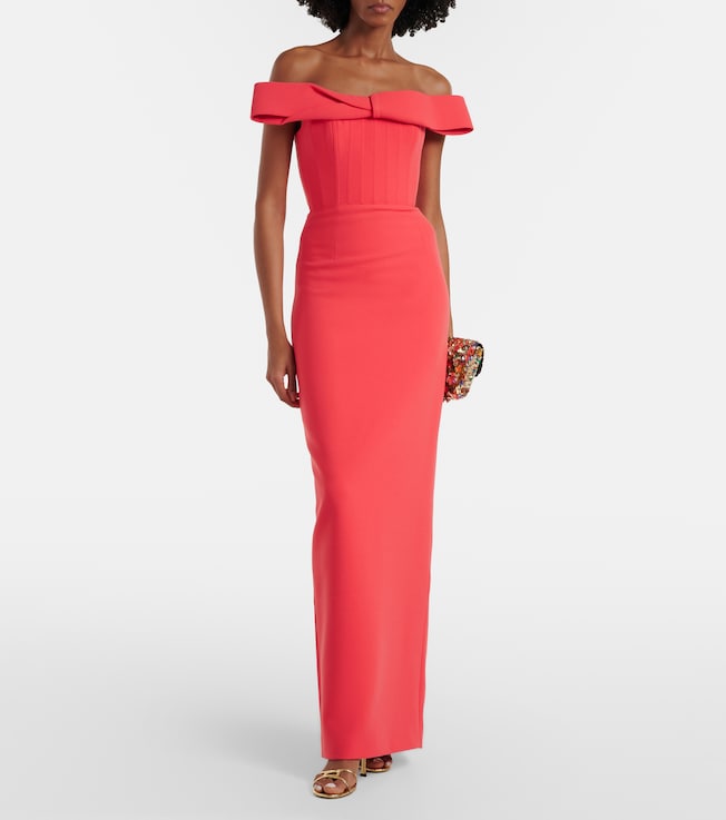 Rachel Gilbert Rydell off-shoulder gown