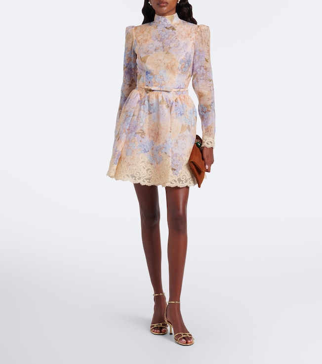 Zimmermann Valiant floral linen and silk minidress
