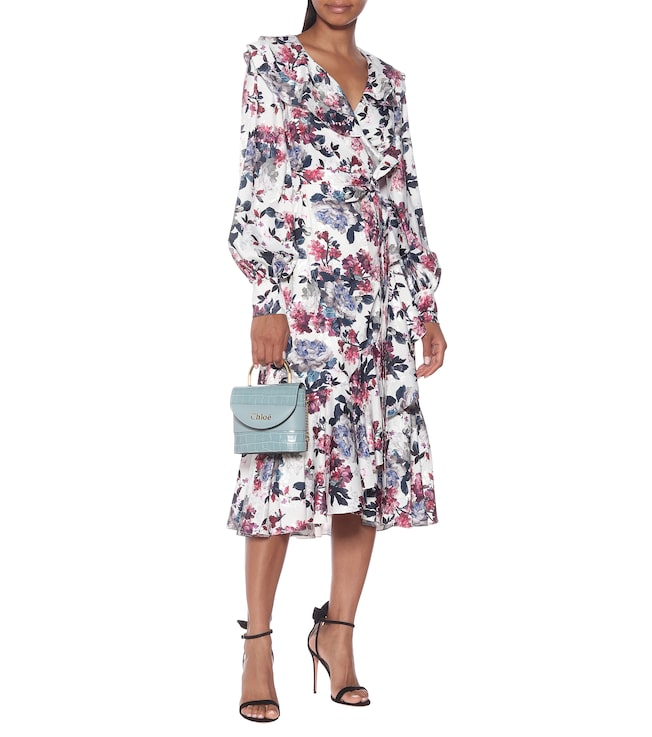 Erdem Jerridine satin-jacquard wrap dress