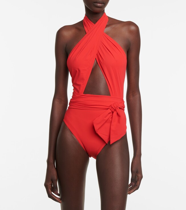 Karla Colletto Cutout halterneck swimsuit