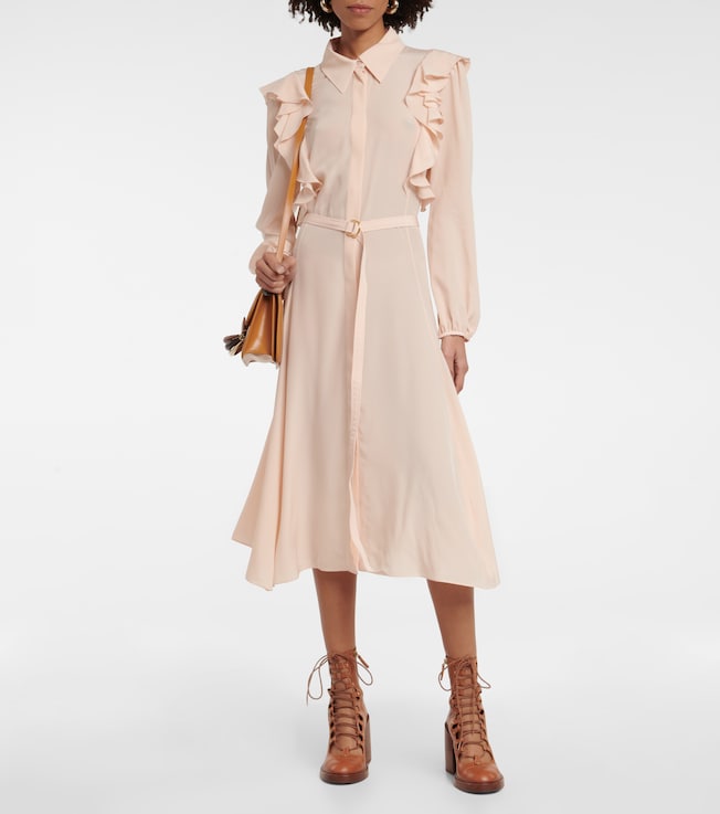 Chloé Ruffled silk shirt dress