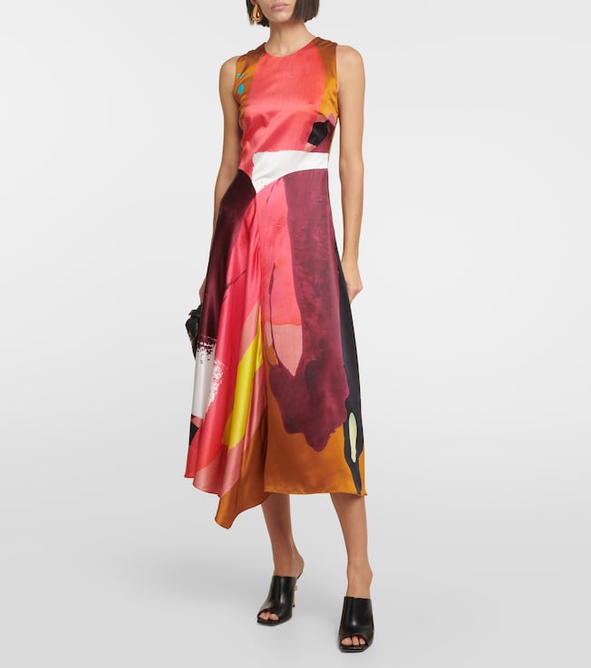 Roksanda Printed silk satin maxi dress
