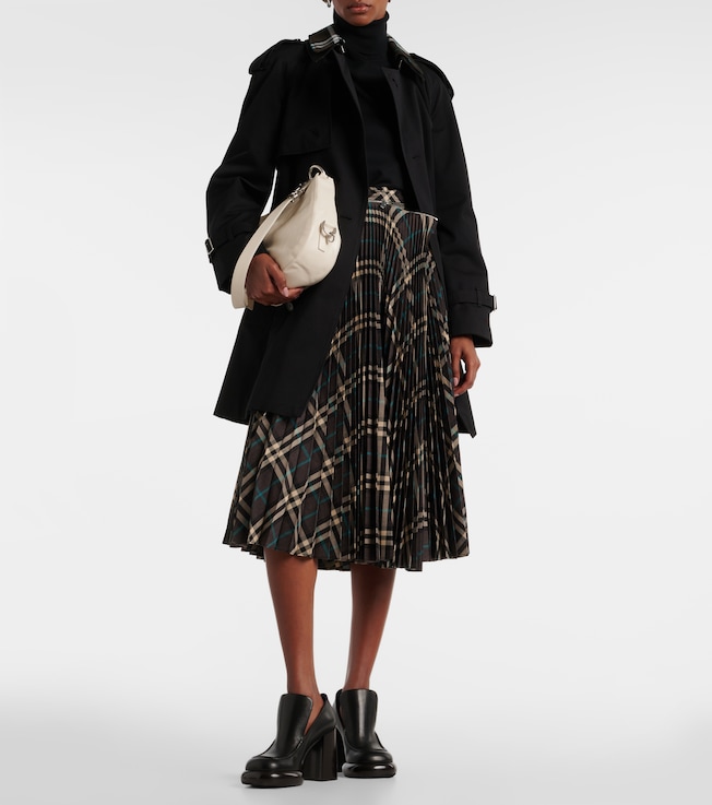 Burberry Pleated checked midi skirt