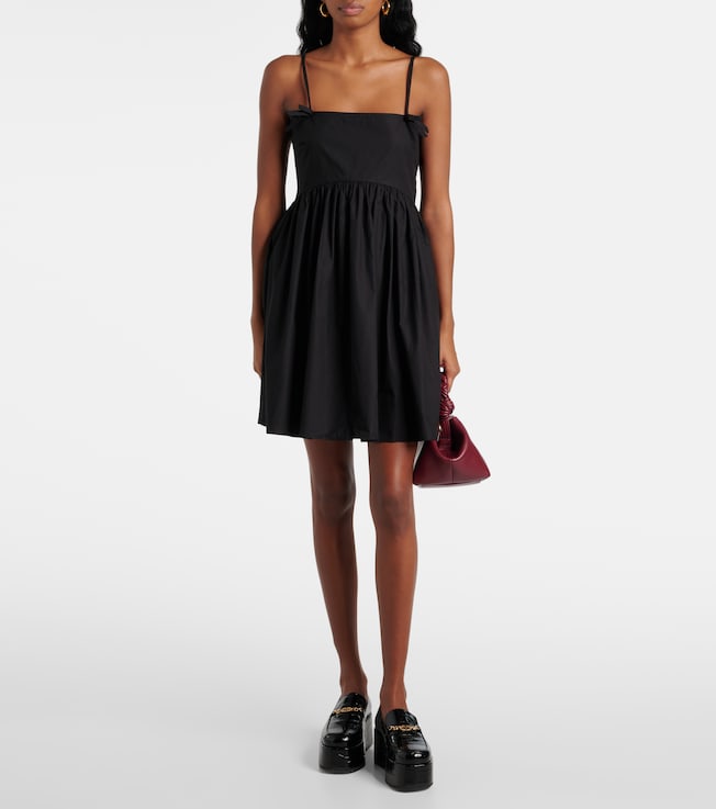 GANNI Shirred cotton minidress