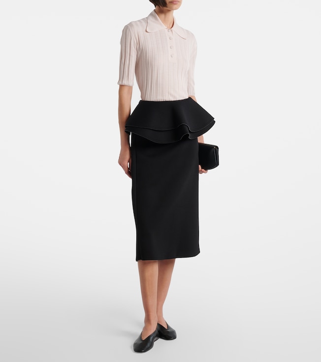 Plan C Ruffled midi skirt