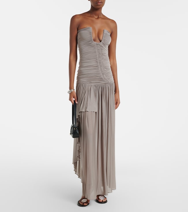 Christopher Esber Christopher Esber Ruched asymmetric maxi dress