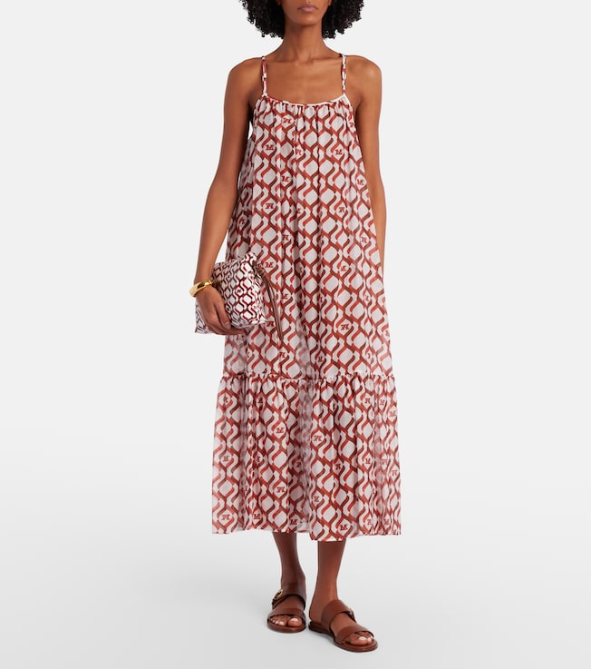 Max Mara Alisso printed cotton and silk midi dress